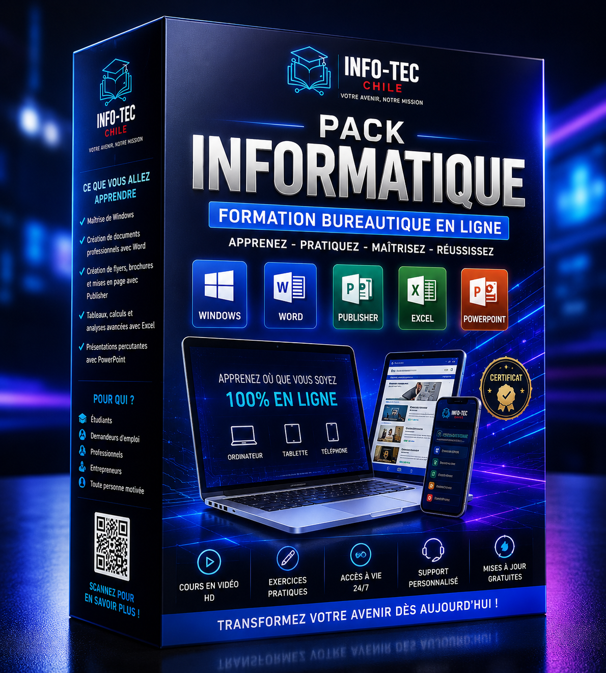 Pack Info-Tec Bureautique — formation Word, Excel et PowerPoint